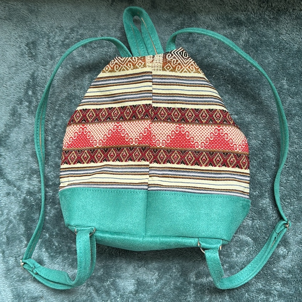 New Nwot Multicolor Patterned Mini Backpack From … - image 2